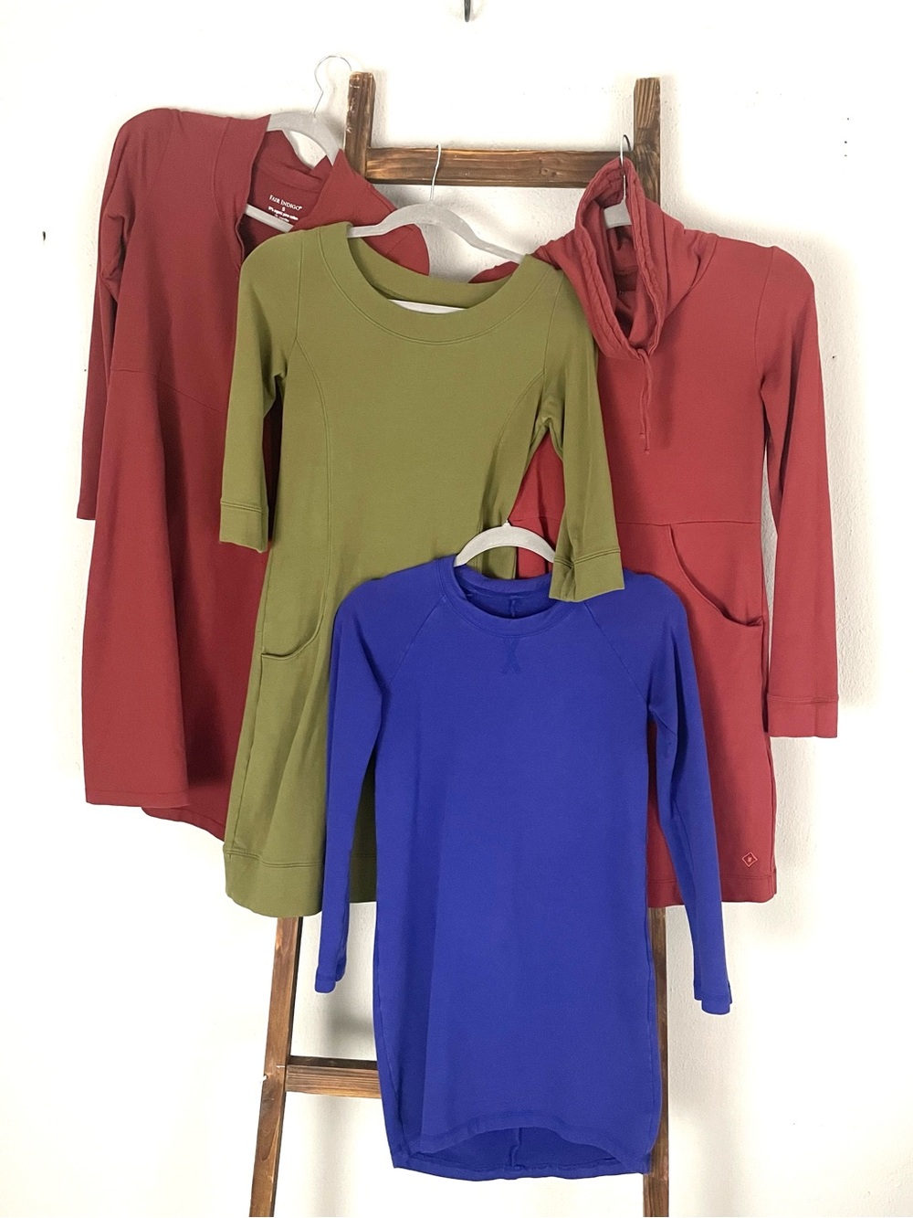 Lot of Fair Indigo Stretch Organic Cotton Long Sleeve Dresses Size XS/S